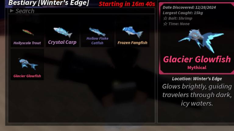 All 5 Limited Fishes in Winter’s Edge (100% Bestiary) – Fisch