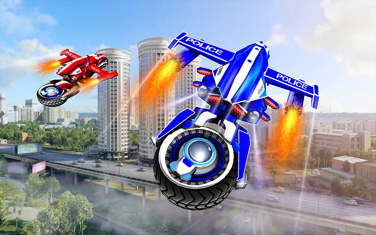 Flying Bike Robot Transforming War