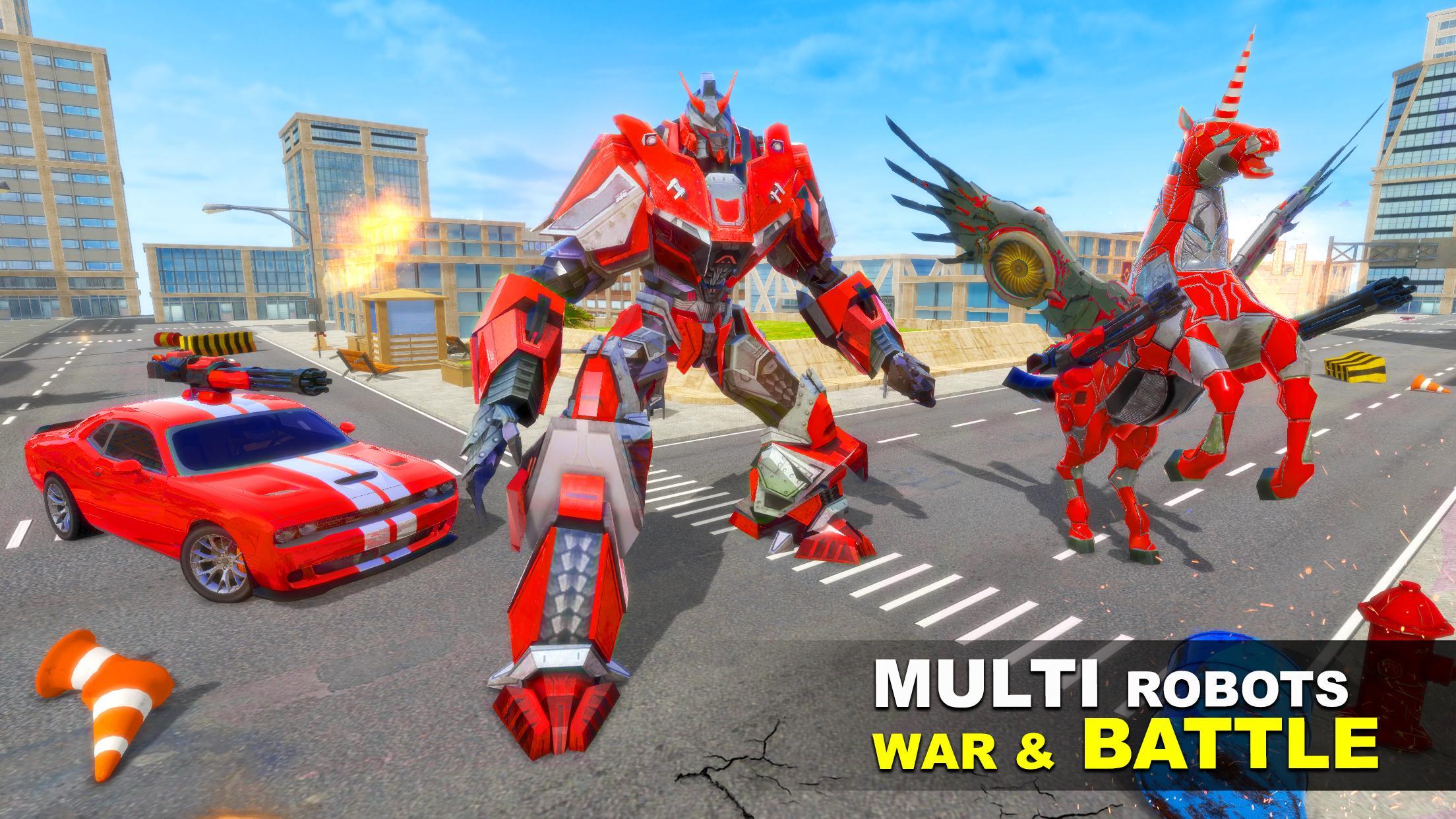 Flying Unicorn Horse Transform Car:Car Robot Games