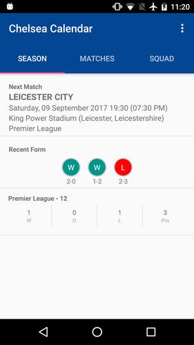 Chelsea Calendar
