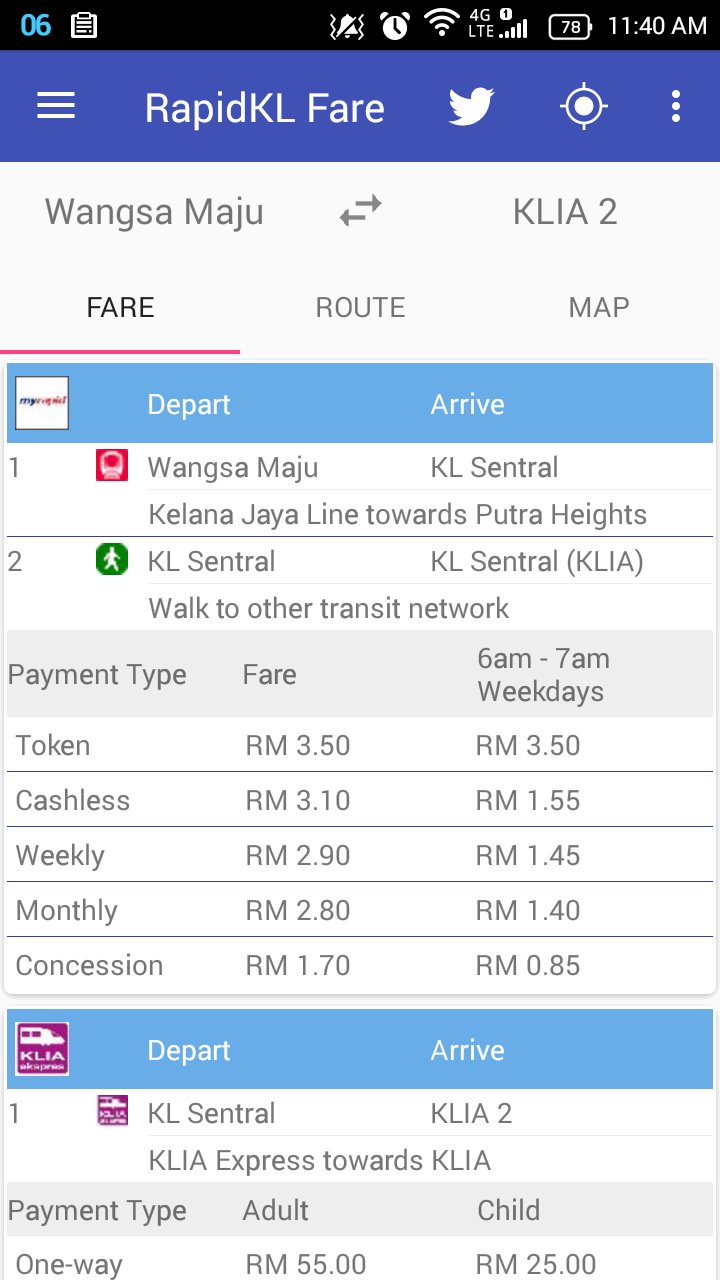 RapidKL Fare